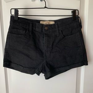 Hollister Short Short High Rise Black Jean Shorts